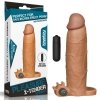 Przedłużka penisa Pleasure X Tender Vibrating Penis Sleeve Brown +7.5cm